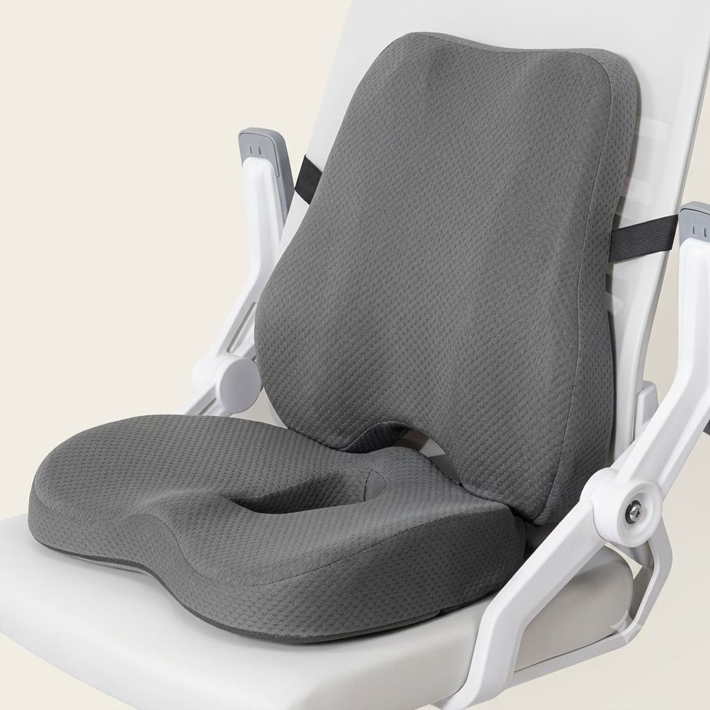 Lumbar Support &amp; Seat Cushion Set — Back Pain Relief for Office &amp; Car
