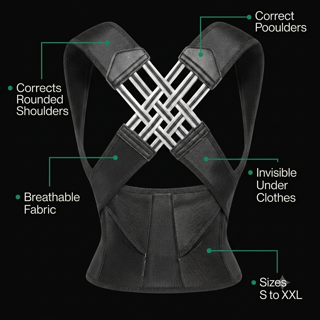 Posture Corrector for Back &amp; Shoulders — Adjustable, Unisex